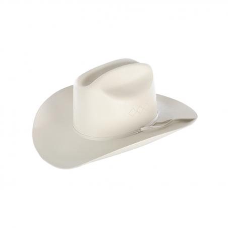 Stiff Straw Hat With Plume On Top