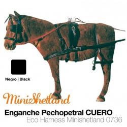  Enganche Pechopetral Cuero Minishetland Negro