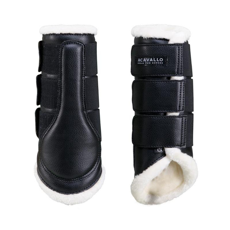 Acavallo Eco-Leather Hind Brushing Horse Boots With Triple Velcro Fastening
