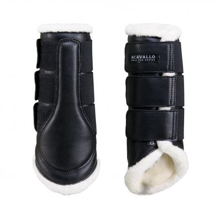 Acavallo Eco-Leather Hind Brushing Horse Boots With Triple Velcro Fastening