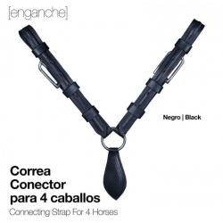  Enganche Correa Conector Para 4 Caballos Negro