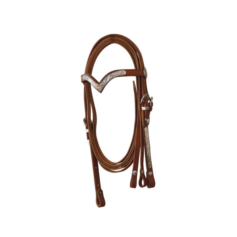 Western Bridle With Silver Finish. Complete With Reins