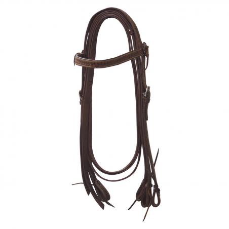 Western Bridle Straight Browband Basket Or Flower Tooling