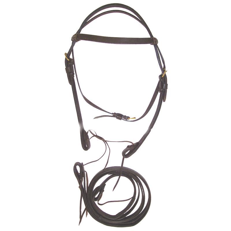 Western Double Leather Crownpiece With Reins