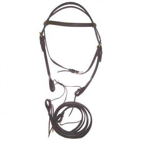 Western Double Leather Crownpiece With Reins