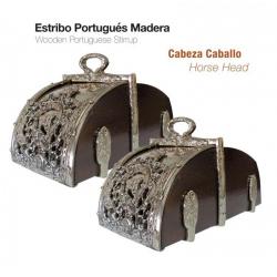  Estribo Portugués Madera Cabeza Caballo