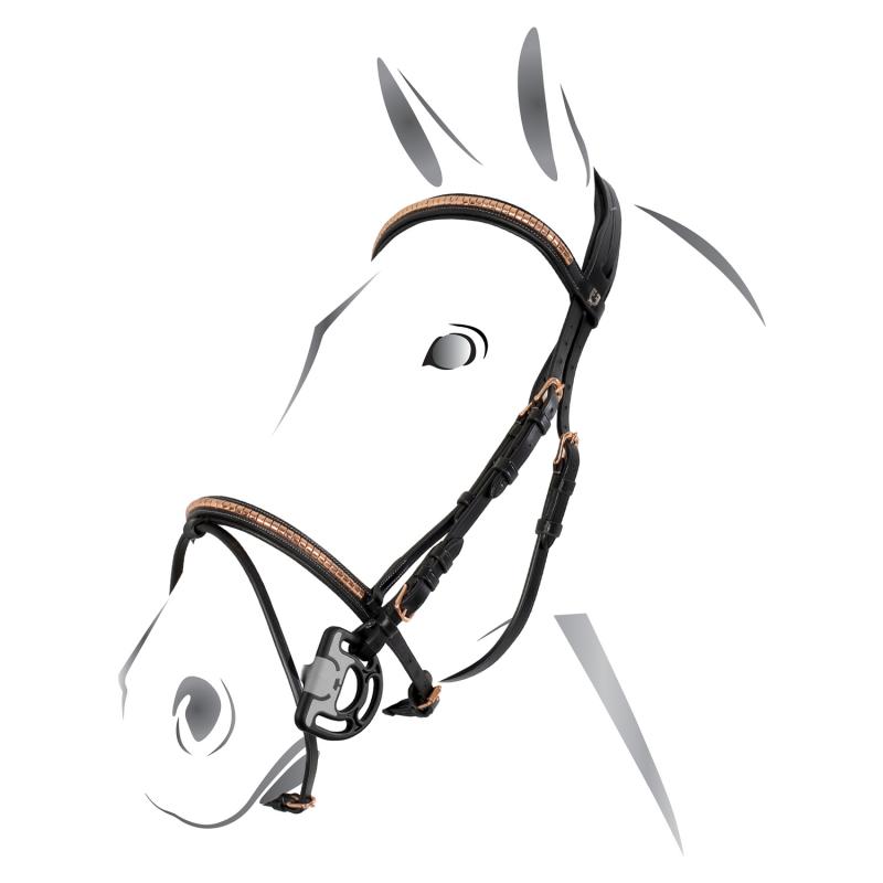 Equestro Clincher Bridle Model With Rose Gold Fittings Without Reins