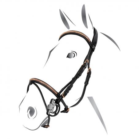 Equestro Clincher Bridle Model With Rose Gold Fittings Without Reins