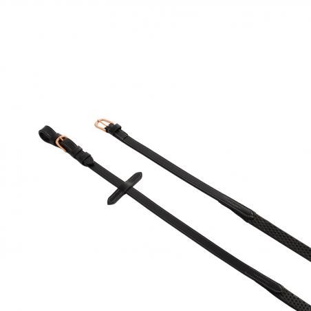 Equestro Rubber Reins Kris Rose Gold Fittings Model