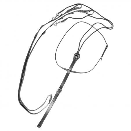 Equestro Rubber Reins With Tiedemann Martingale
