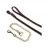 Equestro Leather Lead With Brass Chain Fittings