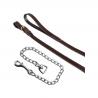 Equestro Leather Lead With Silver Chain Fittings