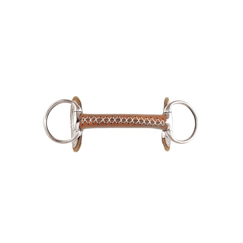 Unjointed Eggbutt Bit Leather Covered