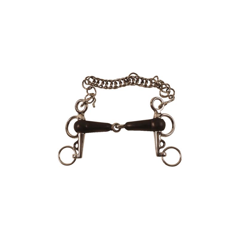 Rubber Covered Pelham Bit With Short Cheeks