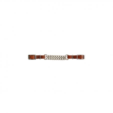 Import Leather Curb Double Chain