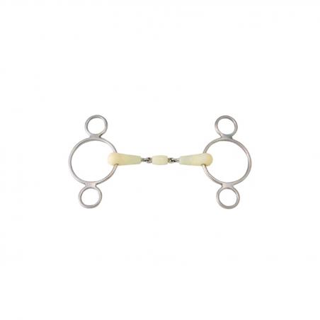 Double Joint Gag Bit 3-Ring Cheeks