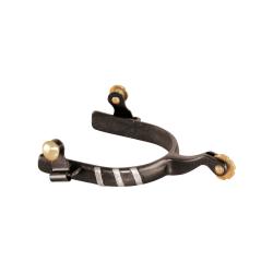 Black Spurs With Metal Inlay