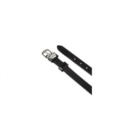 Equestro Leather Spurs Straps With Decorated Buckle