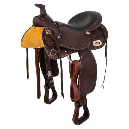 Western Saddle Stainless Steel Fitting Grain Leather Flower Stamp 2817