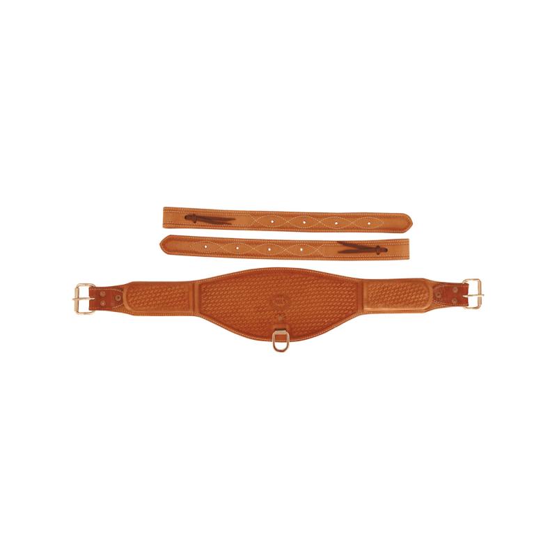 Pool's Western Rear Girth In Leather With Basket Tooling