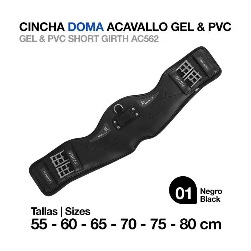 Cincha Doma Acavallo Gel & Pvc Ac562 Negro
