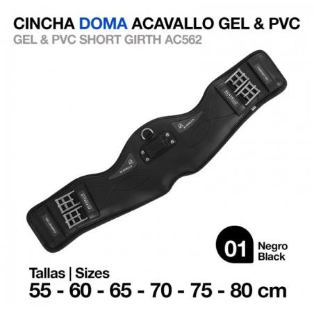 Cincha Doma Acavallo Gel & Pvc Ac562 Negro