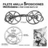 Filete Anilla 5-Posiciones Inox 215518 13.5Cm