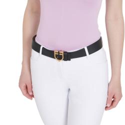 Double-Face Smooth Leather Belt With Logo Buckle