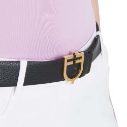 Double-Face Smooth Leather Belt With Logo Buckle