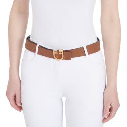 Double-Face Smooth Leather Belt With Logo Buckle
