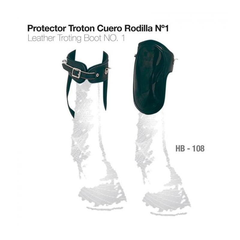  Protector Trotón Cuero Rodilla Nº1 Hb-108 Negro
