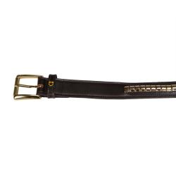 Leather Belt With Silver Clincher