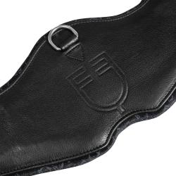 Shaped Dressage Girth In Leather With Engraved Logo