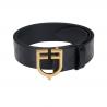 Leather Logo Belt With Logoed Buckle