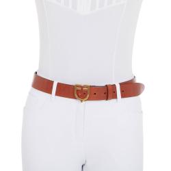 Leather Logo Belt With Logoed Buckle