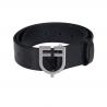 Leather Logo Belt With Logoed Buckle