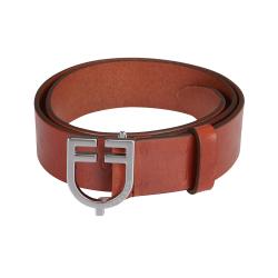 Leather Logo Belt With Logoed Buckle