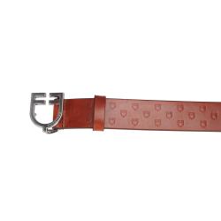 Leather Logo Belt With Logoed Buckle