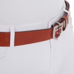 Leather Logo Belt With Logoed Buckle