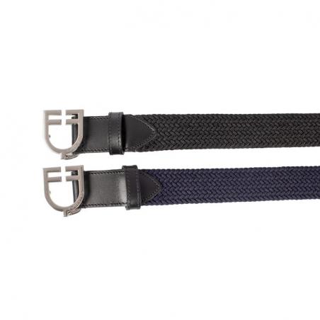 Leather Elastic Belt With Logoed Buckle