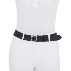 Leather Belt With Elastic And Lettering