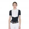 Women's Slim Fit Pleated Cotton Polo Shirt