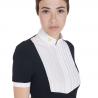 Women's Slim Fit Pleated Cotton Polo Shirt