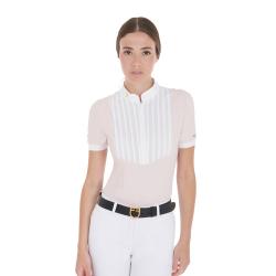 Women's Slim Fit Pleated Cotton Polo Shirt