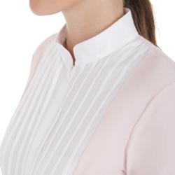 Women's Slim Fit Pleated Cotton Polo Shirt