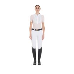 Women's Slim Fit Pleated Cotton Polo Shirt