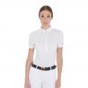 Women's Slim Fit Pleated Cotton Polo Shirt