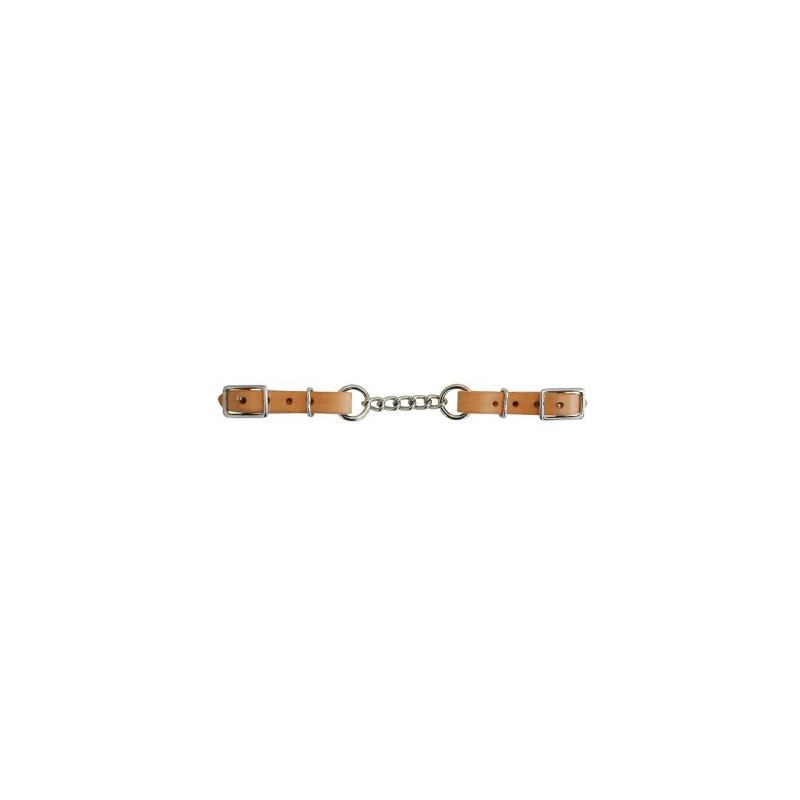 Leather Curb Chain With Chain
