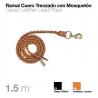  Ramal Cuero Trenzado Con Mosquetón 1.5m