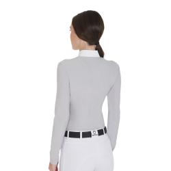Women's Long Sleeved Polo Shirt In Technical Fleece Fabric